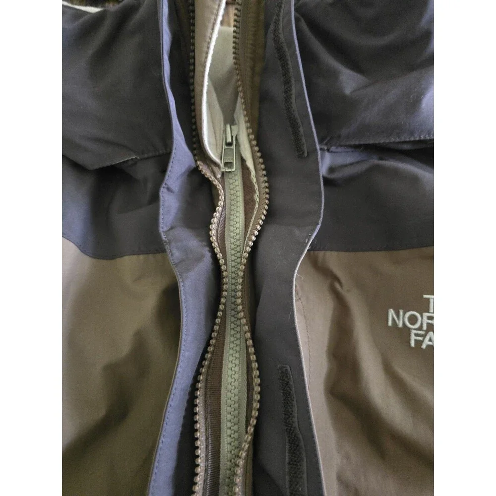 The North Face HyVent Rain Shell Jacket Mens XXL Brown Tan Hooded Waterproof Y2K